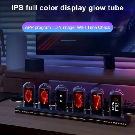 The Virels Clock - RGB Glow Tube Clock